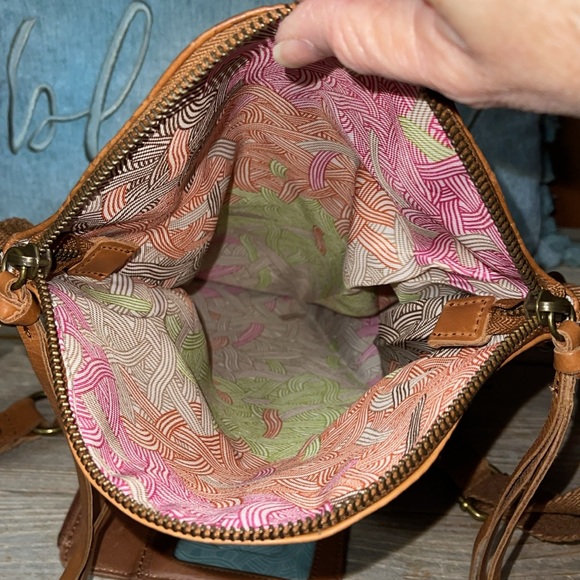 The Sak tooled leather crossbody bag and wallet set - Picture 4 of 12